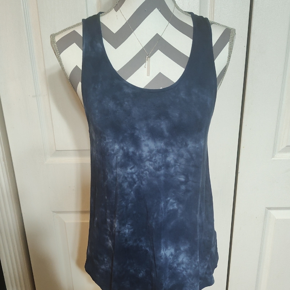 American Eagle Outfitters Soft And SexyDark Blue Tie-Dye Tank Top